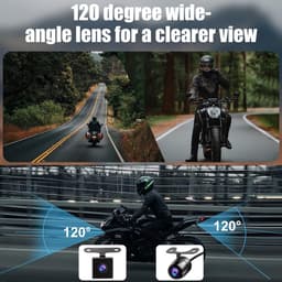 Motorfietscamera, 3 inch LCD 720P met 480P Dual-Track Front Rear Dual Action Camera Video voor het opnemen van motorfietsbeelden（Met 32G geheugenkaart） — thumbnail 4