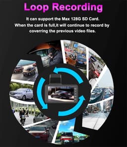 Verbeter de rijveiligheid met dashcams - Nieuwe dashcams voor en achter, dashcams voor voertuigen voor en achter, Ring-autocamera die 360 ​​graden opnames voor en achter maakt (met 64G) — thumbnail 3