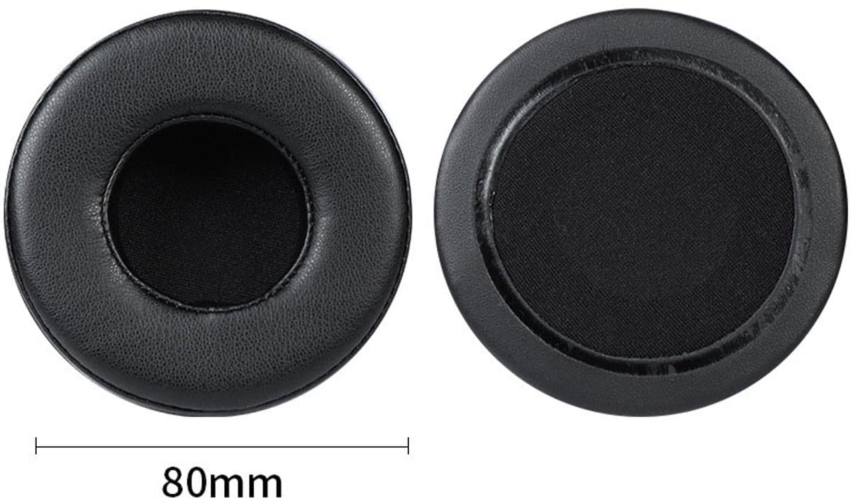 Universele ronde stereokoptelefoonhoes, schuimhoes, oorkappen, vervangingsaccessoires voor hoofdtelefoons-zwart 80mm — afbeelding 1