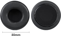 Universele ronde stereokoptelefoonhoes, schuimhoes, oorkappen, vervangingsaccessoires voor hoofdtelefoons-zwart 80mm — thumbnail 1