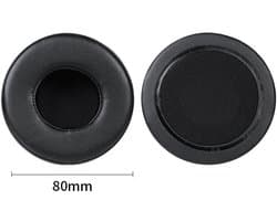 Universele ronde stereokoptelefoonhoes, schuimhoes, oorkappen, vervangingsaccessoires voor hoofdtelefoons-zwart 80mm
