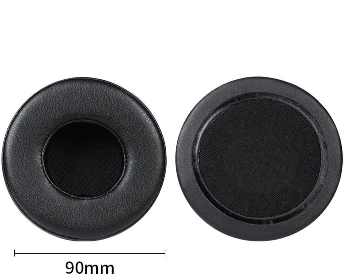 Universele ronde stereokoptelefoonhoes, schuimhoes, oorkappen, vervangingsaccessoires voor hoofdtelefoons-zwart 90mm — afbeelding 1