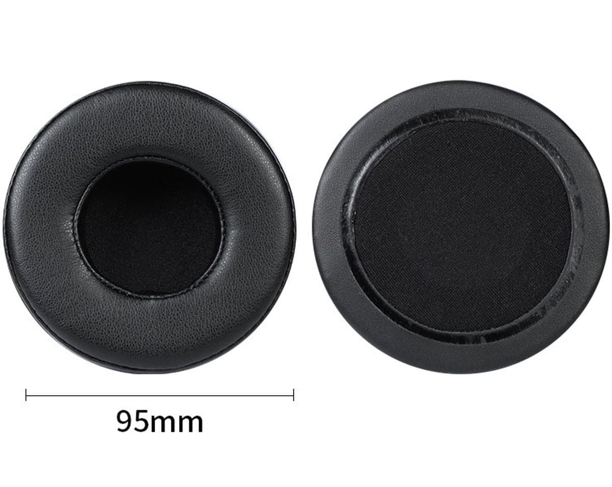 Universele ronde stereokoptelefoonhoes, schuimhoes, oorkappen, vervangingsaccessoires voor hoofdtelefoons-zwart 95mm — afbeelding 1