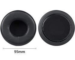 Universele ronde stereokoptelefoonhoes, schuimhoes, oorkappen, vervangingsaccessoires voor hoofdtelefoons-zwart 95mm