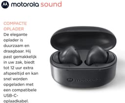 Motorola Moto Buds 065 Draadloze Oordopjes - Draadloze Oortjes met Bluetooth 5.3 - Waterbestendige In-Ear Oordopjes - 15 M Draadloos Bereik - Earbuds tot 17 Uur Afspeeltijd - Zwart — thumbnail 2