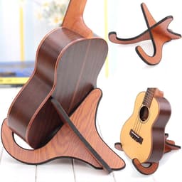 Houten Ukulele Stand - Vouwbare Vloer Ukulele Stand - Stabiel Plaatsen en Beschermen van Ukulele - Ruimtebesparend en Gemakkelijk Op te Slaan — thumbnail 4