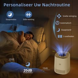 Gloovon® Smart HEPA Luchtreiniger - H13 True HEPA & App Control - 15m² - Intelligente Automodus & Slaapstand - Tegen Fijnstof & Pollen - Wit — thumbnail 5