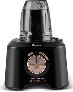 Karaca Mastermaid Power Max 11-in-1 Voedselprocessor 2500W – 1,5L Kom – Blender 1L – Citruspers – Koffiemolen – Mat Zwart Koper — thumbnail 4