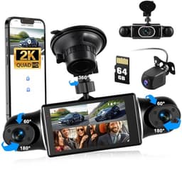Mini-dashcam met 4 lenzen en 2K-resolutie voor voertuigen — thumbnail 1
