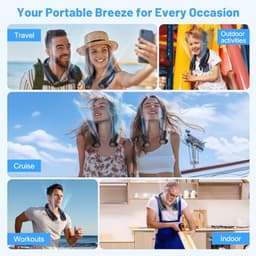 Draagbare nekventilator met 6 snelheden en 8000mAh batterij — thumbnail 1