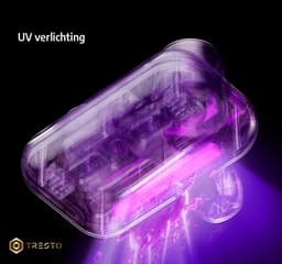 TRESTO - Huisstofmijt stofzuiger - UV Lamp Sterilisator - Reiniger - Bank & Matras - Tapijt - Meubel & Zetel - Machine - Bacterie, Mijt & Schimmel Bestrijder - Zonder Zak - USB-C Opladen - Wit — thumbnail 3
