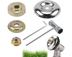 Allecto Plus - Reserveonderdelen grasmaaier: 6 stuks blade-adapter kit voor universele bosmaaier. Onderdelen voor strimmer en versnellingsbak met kraagmoer. Duurzaam en metalen.