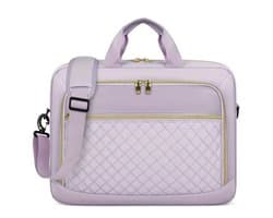 Laptoptas Dames 17 inch – Lila - Perfect Cadeau voor Valentijn - Vaderdag - Moederdag - Verjaardag - Lichtgewicht & Duurzaam Polyester – Verstelbare/Afneembare Schouderriem – Meerdere Vakken (Laptop/Tablet) – Zakelijk, Kantoor & Studie – Sjtoer