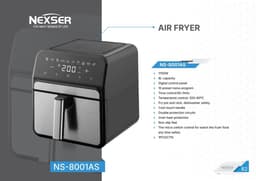 Airfryer 8L – Digitale Heteluchtfriteuse – 1800W – RVS – Touchscreen LED Display – Olievrij – Multifunctioneel – Easy Clean – Familieformaat — thumbnail 3