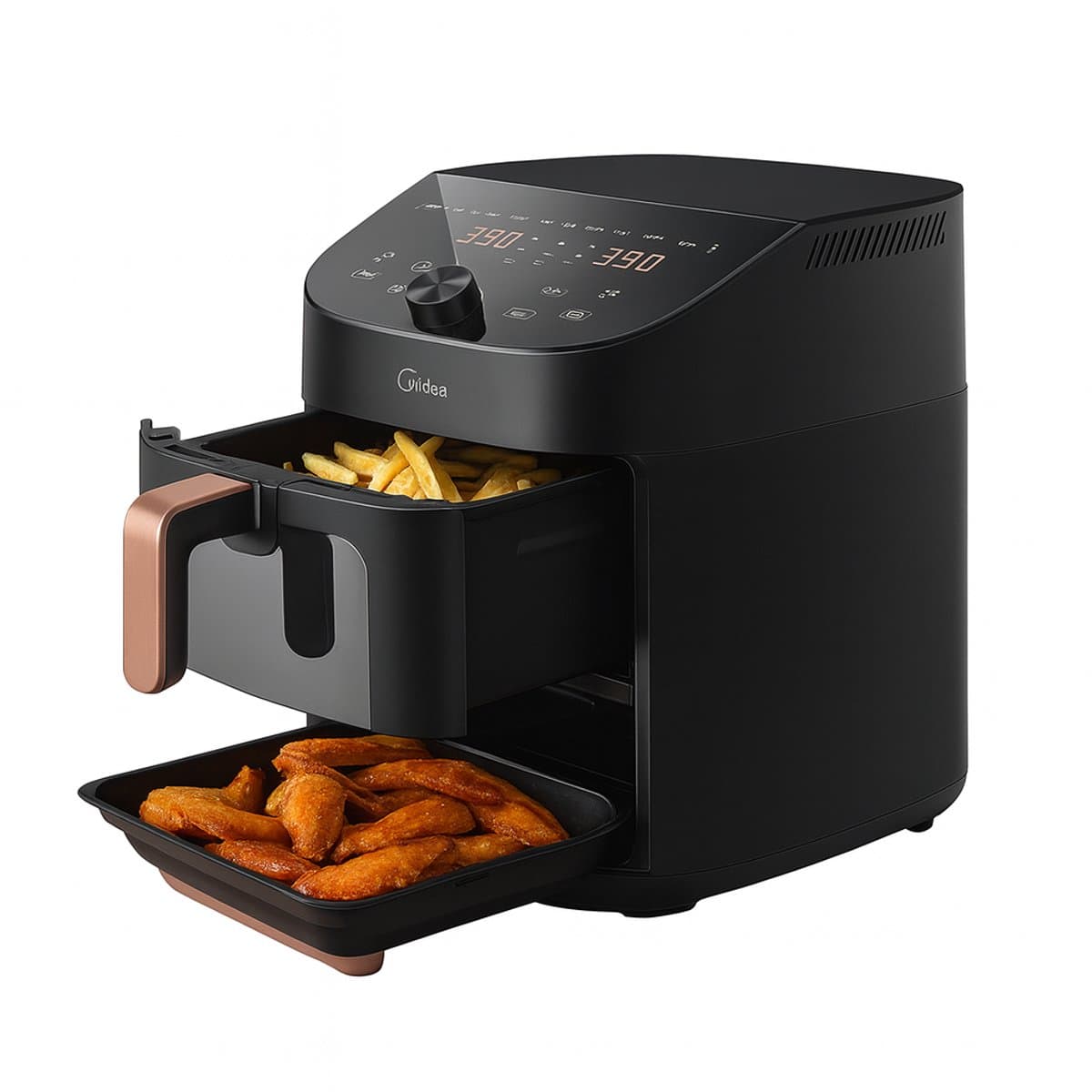 Heteluchtfriteuse – Airfryer – Luchtkoker - Friteuse - Elektrische Airfryer - Dubbele Lagen – Overlappend – Slimme Wifi – 11L – XL Capaciteit – Ruimtebesparend – Touch Display – Snelle Verwarming – Vetarm — afbeelding 1