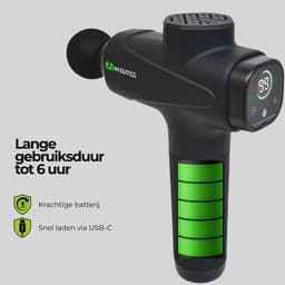 Massatico Massage Gun Premium – Professioneel Massage Apparaat – Massageapparaat Massagegun – Massage Pistool – 10 Opzetstukken – 30 Snelheden – Met Luxe Koffer – Zwart — thumbnail 2
