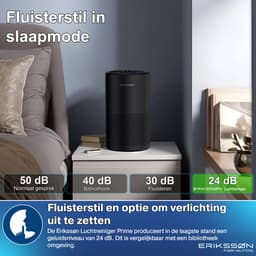 Erikssøn Luchtreiniger Prime - 70 m3/u - Vermindert Stof En Pollen - Met HEPA 13 Filter + Koolstoffilter - Air Purifier - Clean Air — thumbnail 6