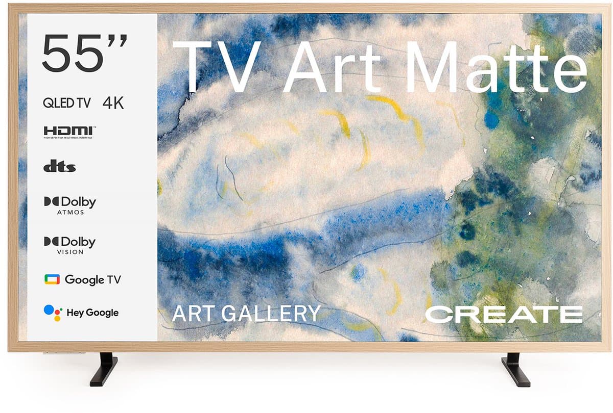 CREATE - QLED 4K 55" Smart TV met antireflectiescherm en kunstgalerij, Licht hout - TV ART MATTE — afbeelding 1