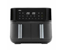 Braun TwinCook 3 Dubbele Airfryer - TD3030 - 8L - 2x4L Vaatwasbestendige Lades - Zwart