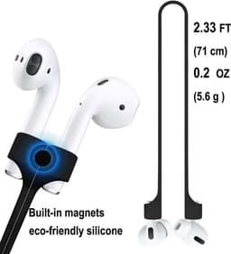 6x Magnetische Oordopjes Koord 70cm - Band Geschikt - Oordopjes Connector Koord - Oordopjes ketting - Siliconen oordopjes koord link koord - Anti Lost Siliconen Strap Voor Draadloze Oordopjes (Geen Oordopjes) - Voor Hardlopen of andere sport — thumbnail 5