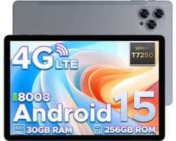 Doogee Tab G6-Android 15 Tablet-11 inth +90Hz - 4G LTE -6GB RAM+256 GB ROM (2TB TF) - Dubbele luidsprekers -8000 mAh- T7250 octa-core - 5G WiFi - BT5.0- Grijs