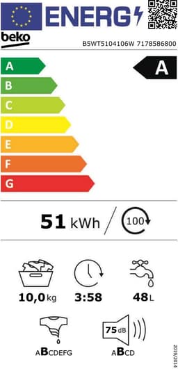 Beko B5WT5104106W - Autodose - Wasmachine — thumbnail 2