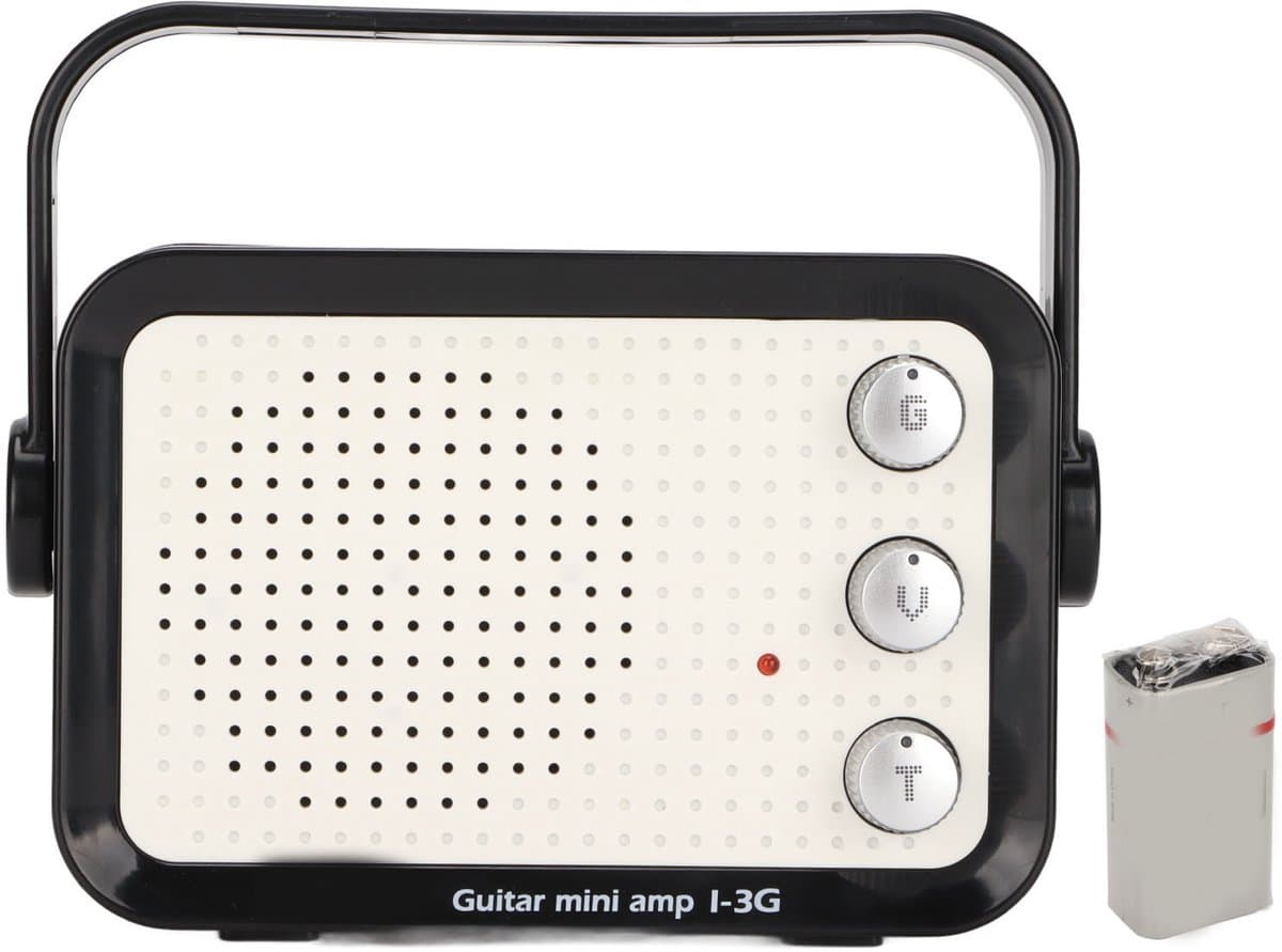 Crrynuo - Elektrische Gitaarversterker - Mini Gitaarversterker - Bluetooth Speaker - 1 Stuk - 2 Toonkanalen - 9V Batterij - Wit — afbeelding 1