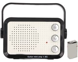 Crrynuo - Elektrische Gitaarversterker - Mini Gitaarversterker - Bluetooth Speaker - 1 Stuk - 2 Toonkanalen - 9V Batterij - Wit