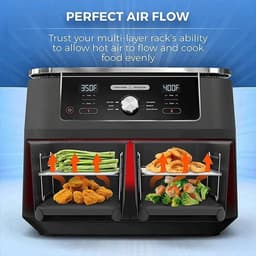 Kitchen Grill Air Fryer Stand Geschikt voor Ninja Double Air Fryer , Geschikt voor Double Basket Air Fryer Oven Magnetron Bakken — thumbnail 4