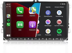 Carplay autoradio voor Volkswagen Polo T5 Passat Tiguan Touran Golf 5 6 | 2003 t/m 2020 | 9 INCH | Draadloos Apple Carplay en Android Auto | 4GB + 64GB | Denago | 2025 model | 2003 2004 2005 2006 2007 t/m 2017 2018 2019 2020 | Bluetooth & Wifi — thumbnail 1