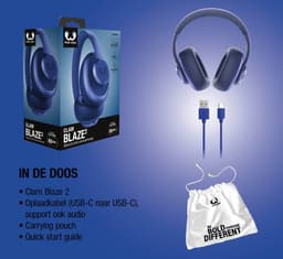 Fresh 'n Rebel Clam Blaze 2 – Draadloze Bluetooth Koptelefoon – 80 uur Speelduur – Inclusief App - Met volume wiel - True Blue — thumbnail 9