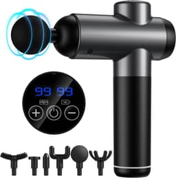 Spier Massagepistool voor Rug-nek-schouder met 99 Snelheden - Stil en krachtig Massageapparaat met 6 Massagekoppen — thumbnail 1