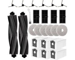 25 stuks accessoires gescht voor Dreame L10s Ultra Gen 2/L10s Pro Ultra Heat / X30 Ultra / Mova E30 Ultra robotstofzuiger, reserveonderdelen, accessoireset, hoofdborstel, stofzak, zijborstels