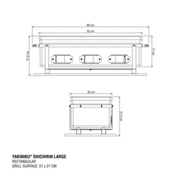 YAKINIKU Shichirin - LARGE - Rechthoekig - 55,5x25,5 cm - Keramiek - 4-8 Personen - Konro & Yakitori Grill - Japanse Tafelgrill — thumbnail 2