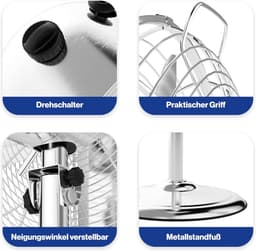 Staande ventilator met verstelbare hoogte en 3 snelheden - 40 cm - Stil en krachtig - Ideaal voor slaapkamer of kantoor — thumbnail 2