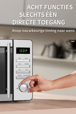 SKYNEXT Vrijstaande Magnetron - 20L - 6 standen - Nieuw Model - 1150W - Microwave - RVS/Zwart — thumbnail 2