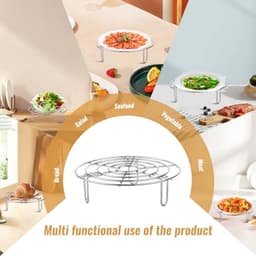 Rond roestvrij stalen stoomrek voor Air Fryer - 20 x 5,5 cm — thumbnail 4