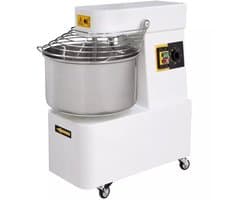 HENDI spiraalmixer - rvs 18/10 en koolstofstaal - vaste kom, 2 snelheden, 48 liter - 480x805x(h)850 mm - zilvergrijs - 128 kg/uur - bakkerij/pizzeria