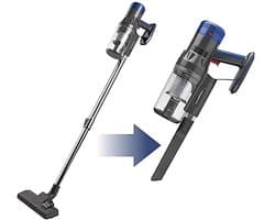 Draadloze hand- en vloerstofzuiger met sterke accu en verstelbare telescoopbuis voor maximaal 35 minuten looptijd
