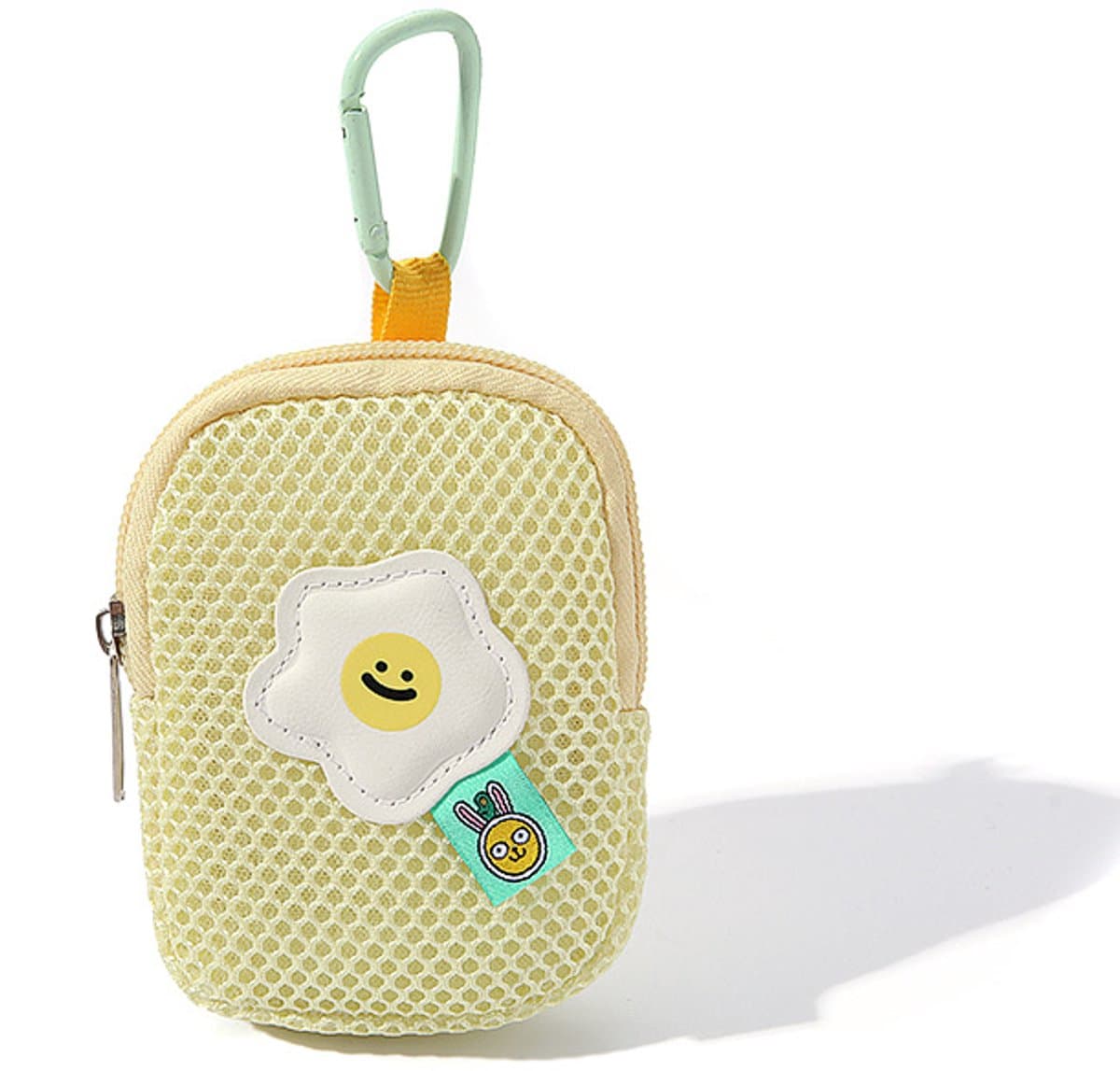 Opbergtas - Schattig gaas - Bloemen - Sleutelhanger portemonnee - Koptelefoon tas - Hanger opbergtas - Multifunctioneel - Geel — afbeelding 1