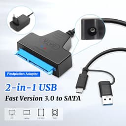 SATA naar USB-adapter voor externe en interne harde schijven - 2,5 & 3,5 inch SSD/HDD — thumbnail 2