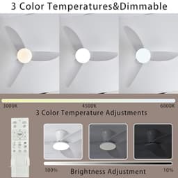 Dimbare Plafondlamp met Ventilator voor Slaapkamer en Woonkamer — thumbnail 4