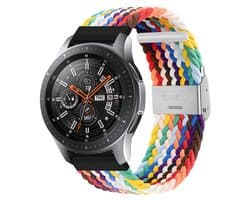 Qelus Kleurrijke 22mm Gebreide Nylon Elastische Horlogeband met RVS Gesp - Verstelbare Lengte - Vervangende Band voor Horloges en Smartwatches - Sportief, Zachte en Ademende - Voor Mannen en Vrouwen