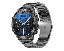 Royal Empire Smartwatch Heren – 53mm Sport Smartwatch – RVS & TPU Band – Hartslag & Bloeddrukmeter – Stappenteller – Slaapmonitor – Multisport – 700mAh Accu – Inclusief LED Lamp – Geschikt voor alle Smartphones