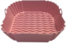 HipWare - Airfryer Siliconen mandje - Antiaanbaklaag - Vaatwasserbestendig - Vierkant - Roze — thumbnail 1