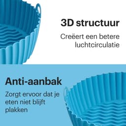 HipWare - Airfryer Siliconen mandje - Antiaanbaklaag - Vaatwasserbestendig - Rond - Blauw — thumbnail 6