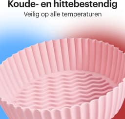 HipWare - Airfryer Siliconen mandje - Antiaanbaklaag - Vaatwasserbestendig - Rond - Roze — thumbnail 6