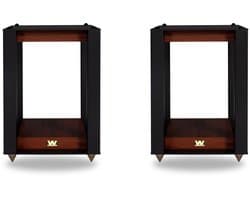 Wharfedale Linton Speaker Stands – Houtafwerking – Spike-voetjes – Opbergruimte voor LP-platen – Mahogany