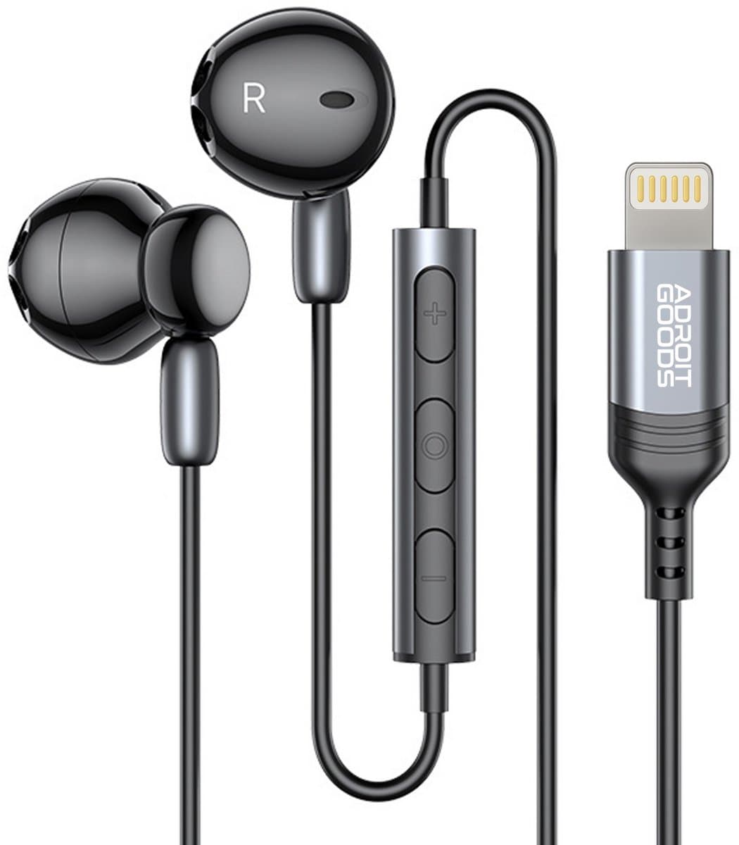 AdroitGoods Oortelefoons met Microfoon & HiFi Stereo Geluid – Geschikt voor iPhone en Apple-apparaten met Lightning-connector — afbeelding 1