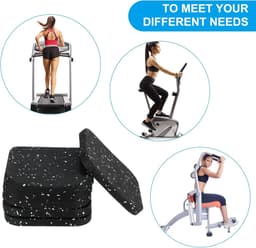 Beschermende loopbandmat - 4 stuks - Schokabsorberende pads - Anti-vibratie rubberen voetmatten voor wasmachine - Geschikt voor trainingsapparatuur - 10 x 10 x 1 cm — thumbnail 4